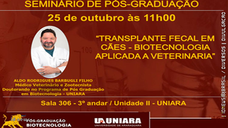 Biotecnologia da Uniara realiza seminário sobre transplante fecal em cães