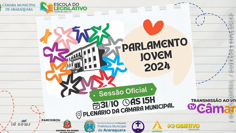 Sessão Oficial do Parlamento Jovem 2024 será nesta quinta-feira (31)