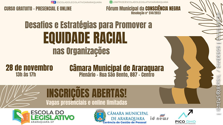 Curso gratuito sobre equidade racial nas organizações está com inscrições abertas