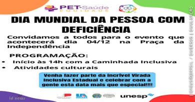 PET Saúde – EQUIDADE realiza programação para o Dia Mundial da Pessoa com Deficiência