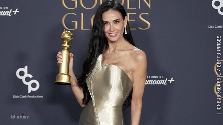 Demi Moore elogia Fernanda e pede telefone da atriz no Globo de Ouro